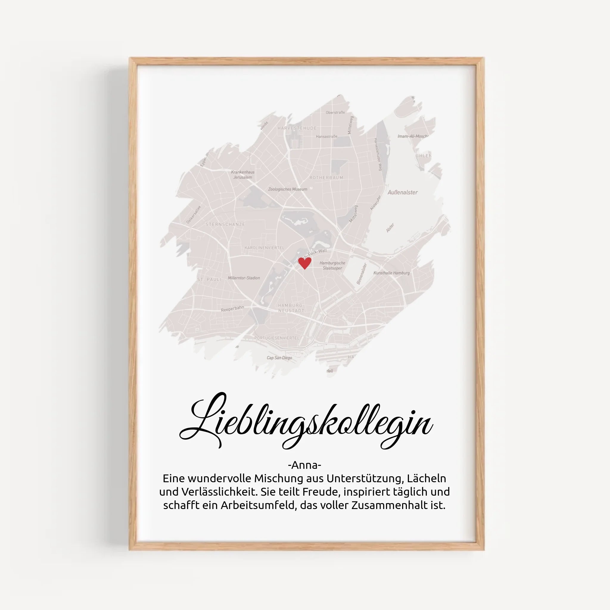 Lieblingskollegin Geschenk Stadtkarte Poster - Cantty