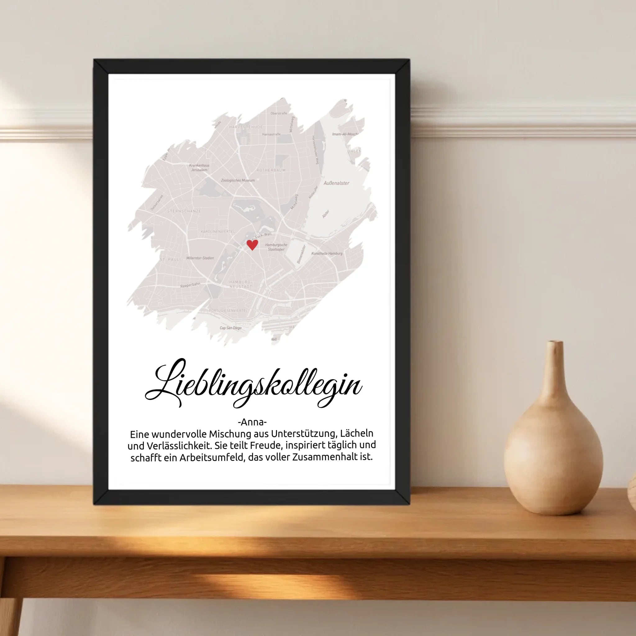 Lieblingskollegin Geschenk Stadtkarte Poster - Cantty