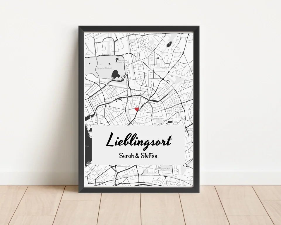 Lieblingsort Stadtkarte Koordinaten Poster Geschenk personalisiert - Cantty