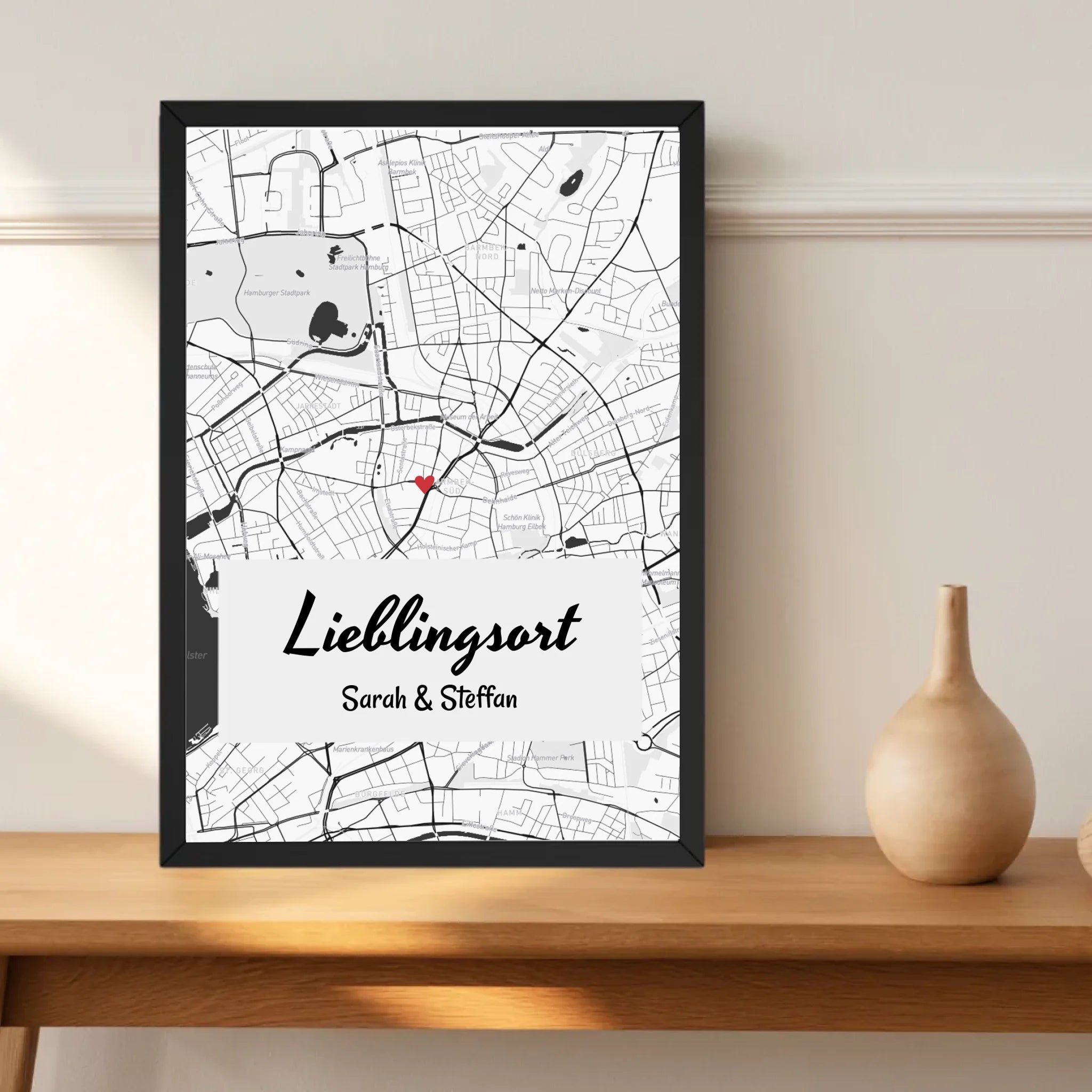 Lieblingsort Stadtkarte Koordinaten Poster Geschenk personalisiert - Cantty