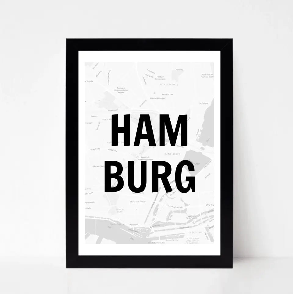 Lieblingsstadt Hamburg Koordinaten Straßenkarte Poster personalisiert - Cantty