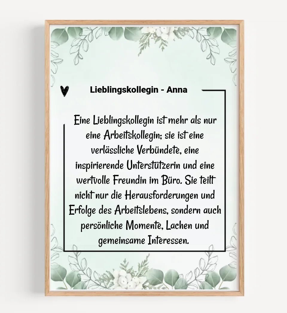 Lielingskollegin Definition Poster Geschenk personalisiert - Cantty