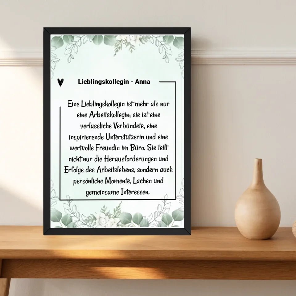 Lielingskollegin Definition Poster Geschenk personalisiert - Cantty