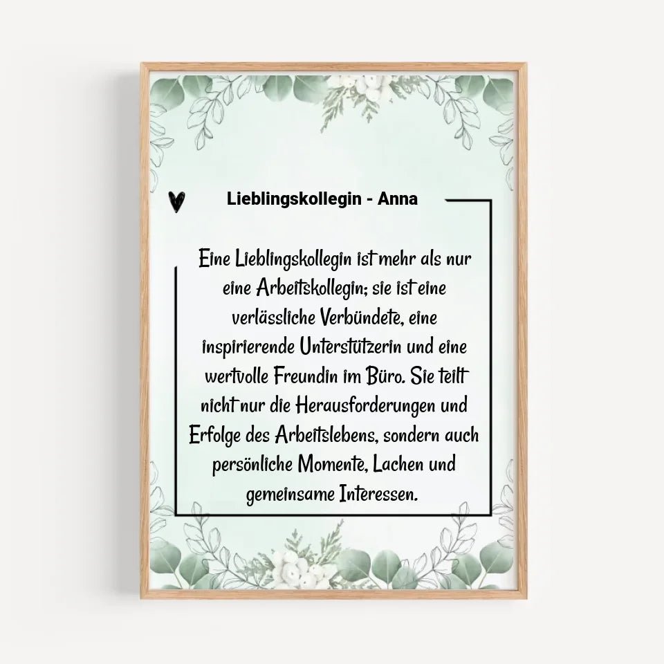 Lielingskollegin Definition Poster Geschenk personalisiert - Cantty