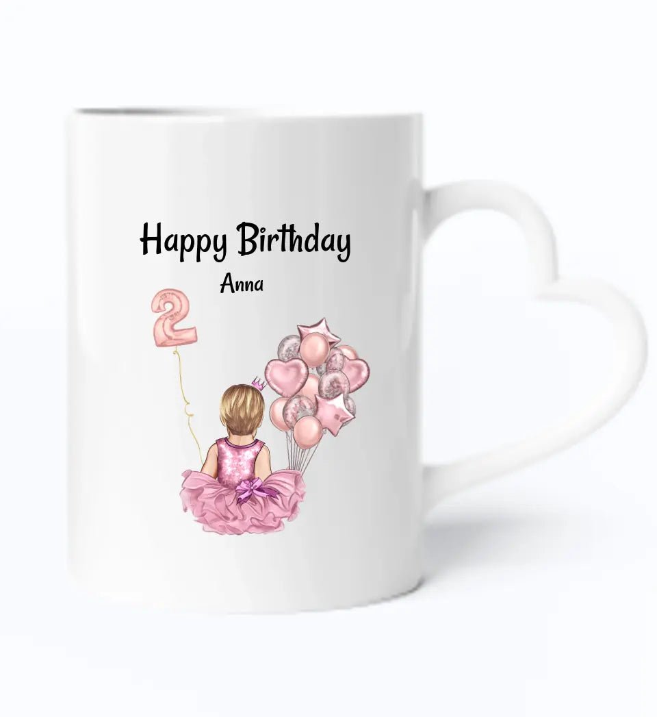 Mädchen 2. Geburtstag Geschenk Tasse mit Namen - Cantty