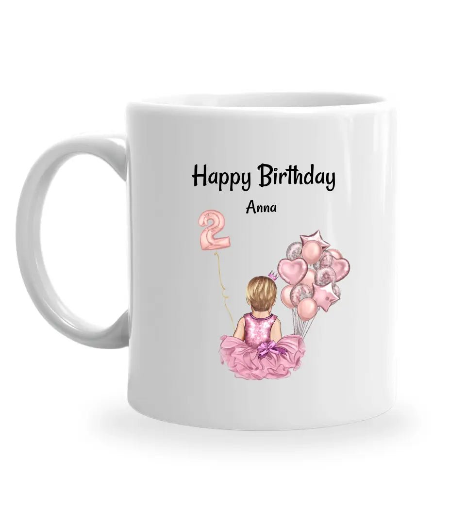 Mädchen 2. Geburtstag Geschenk Tasse mit Namen - Cantty