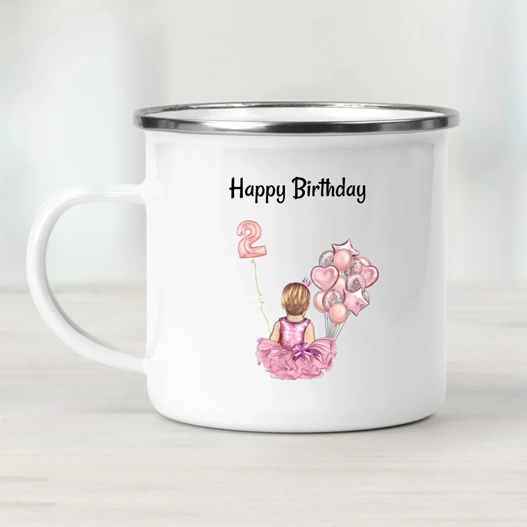 Mädchen 2. Geburtstag Geschenk Tasse mit Namen - Cantty