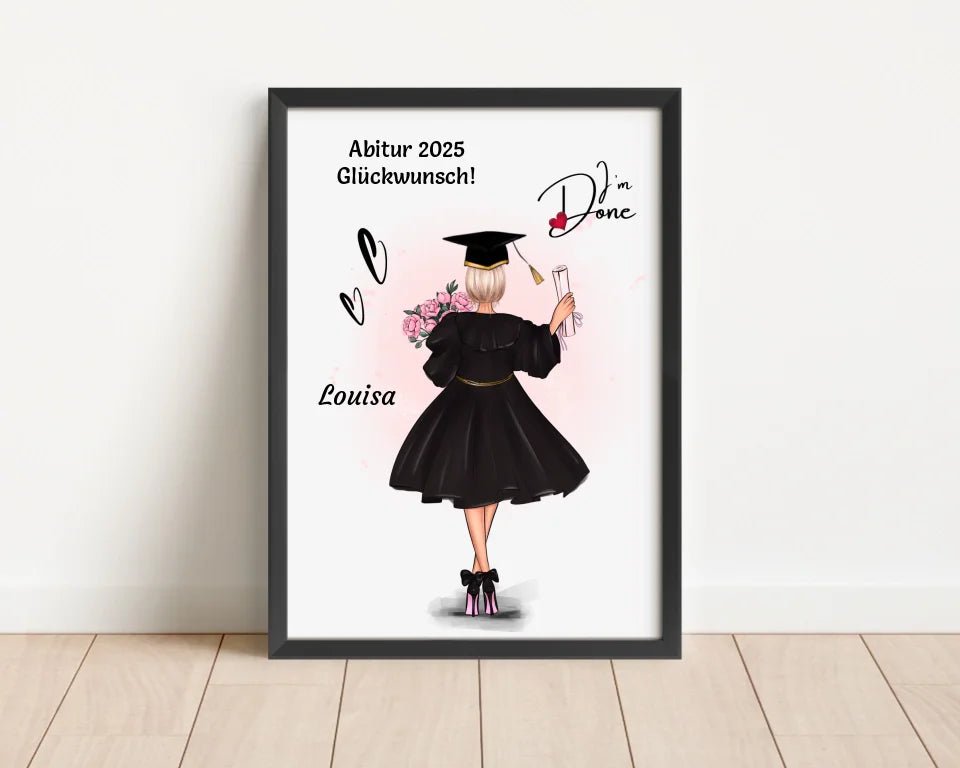 Mädchen Abitur Bild Geschenk von Eltern & Großeltern personalisiert - Cantty