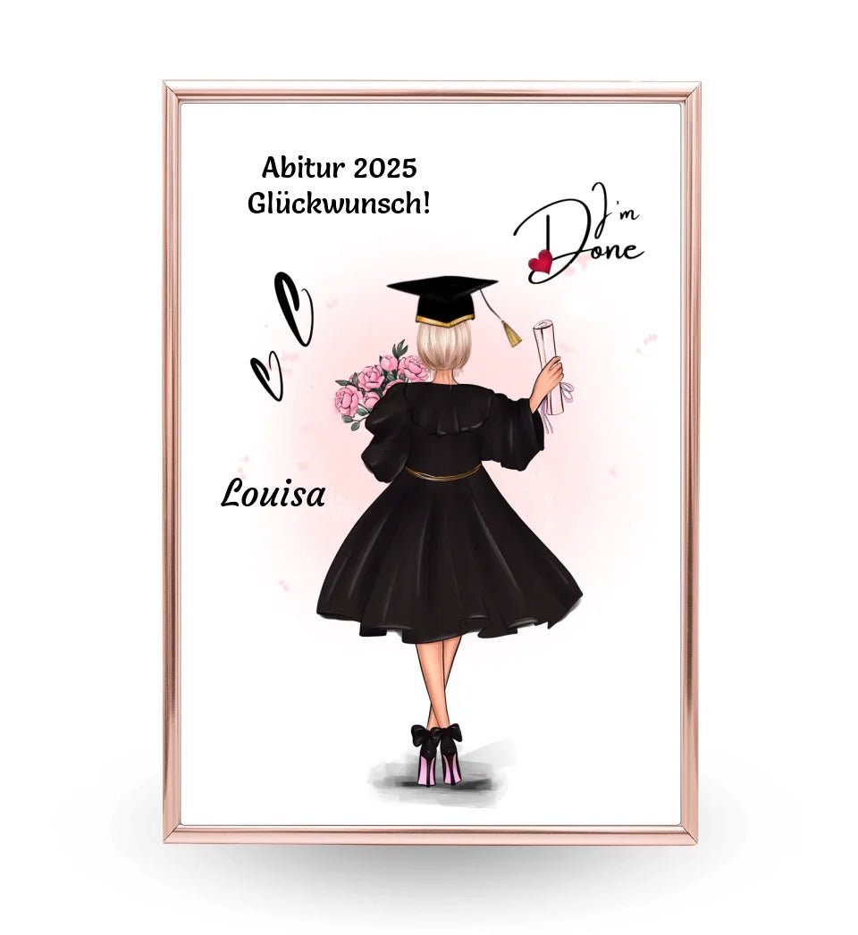 Mädchen Abitur Bild Geschenk von Eltern & Großeltern personalisiert - Cantty