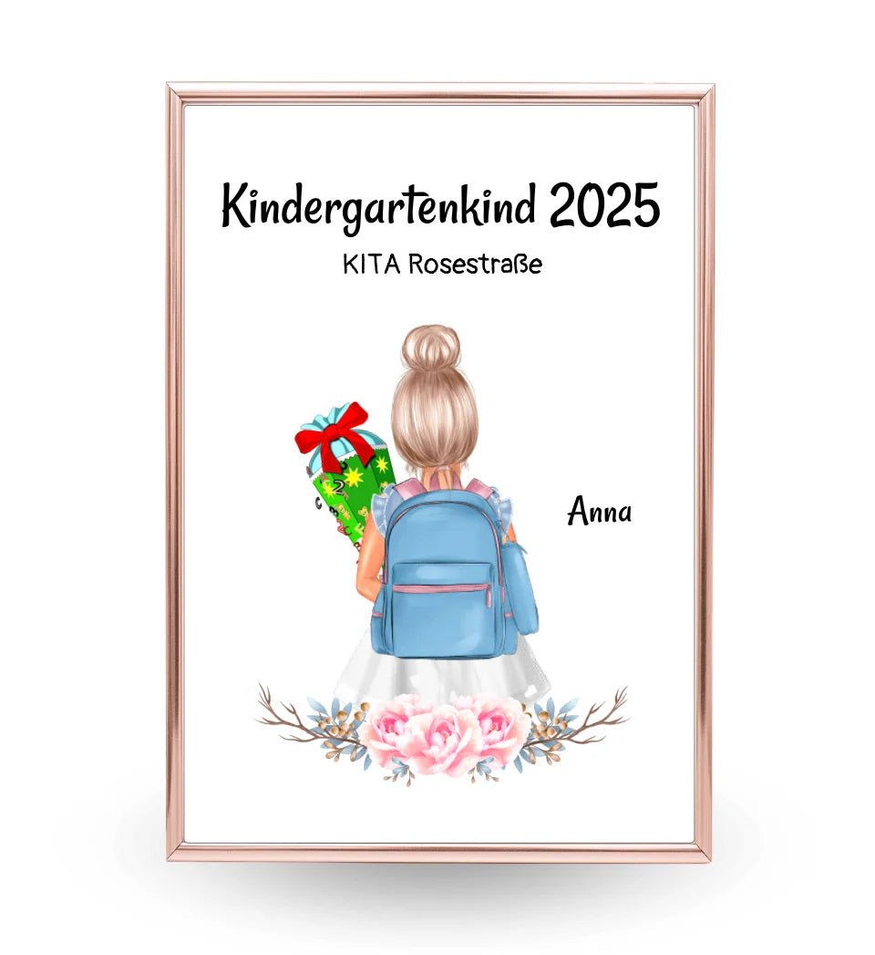 Mädchen Kindergarten Schule Anfang Bild Geschenk - Cantty