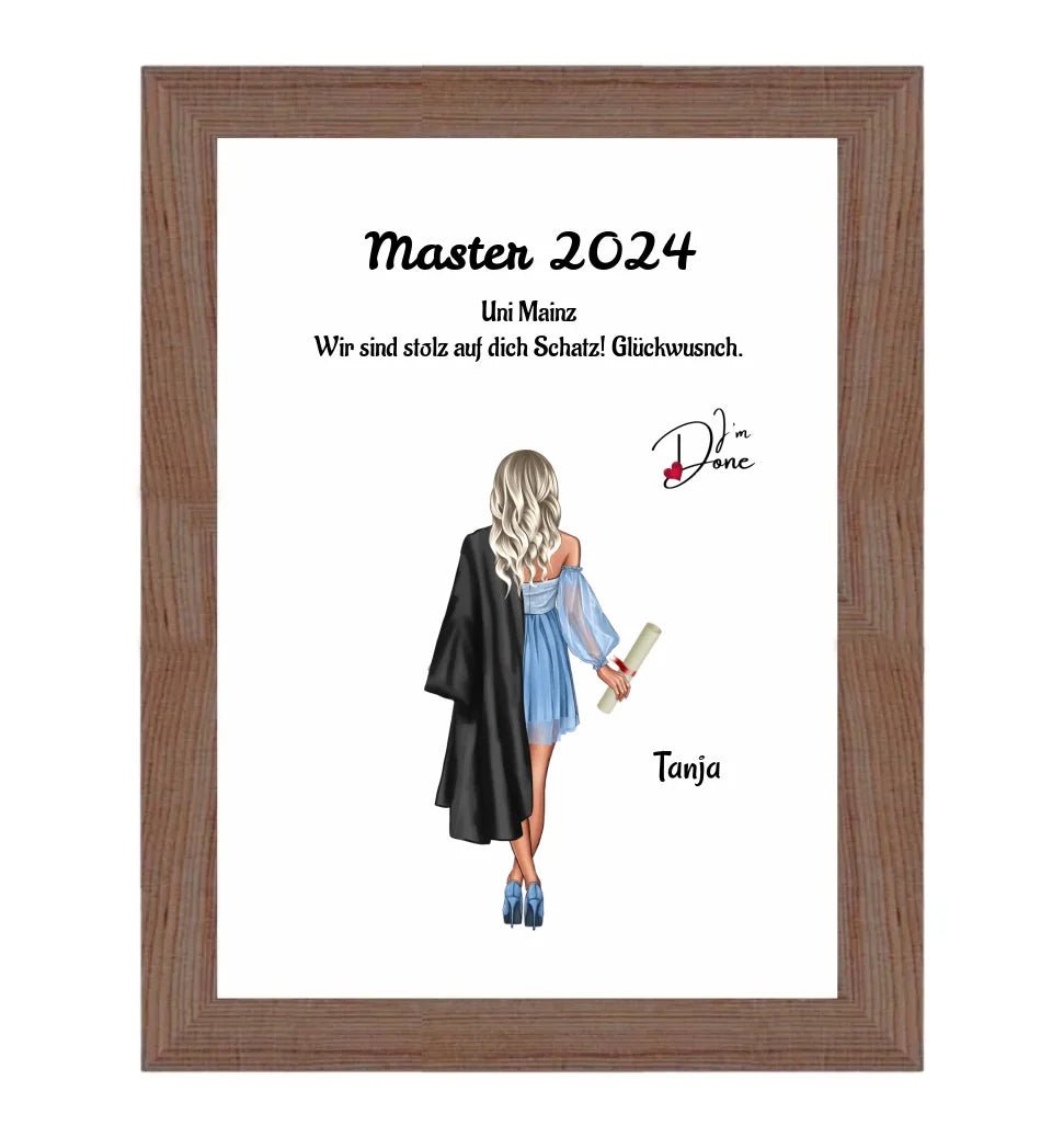 Mädchen Master Abschluss Geschenk Poster - Cantty