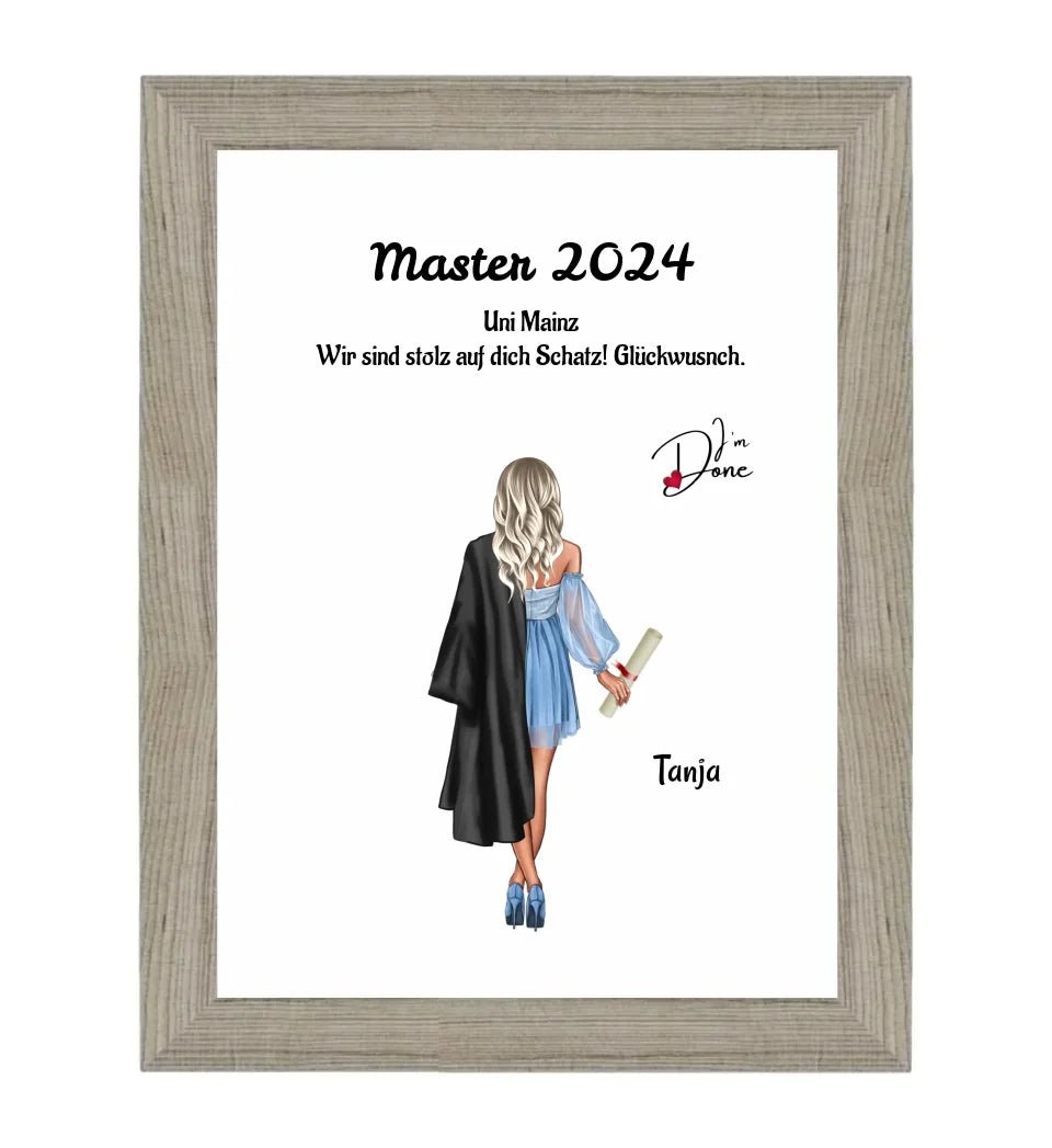 Mädchen Master Abschluss Geschenk Poster - Cantty