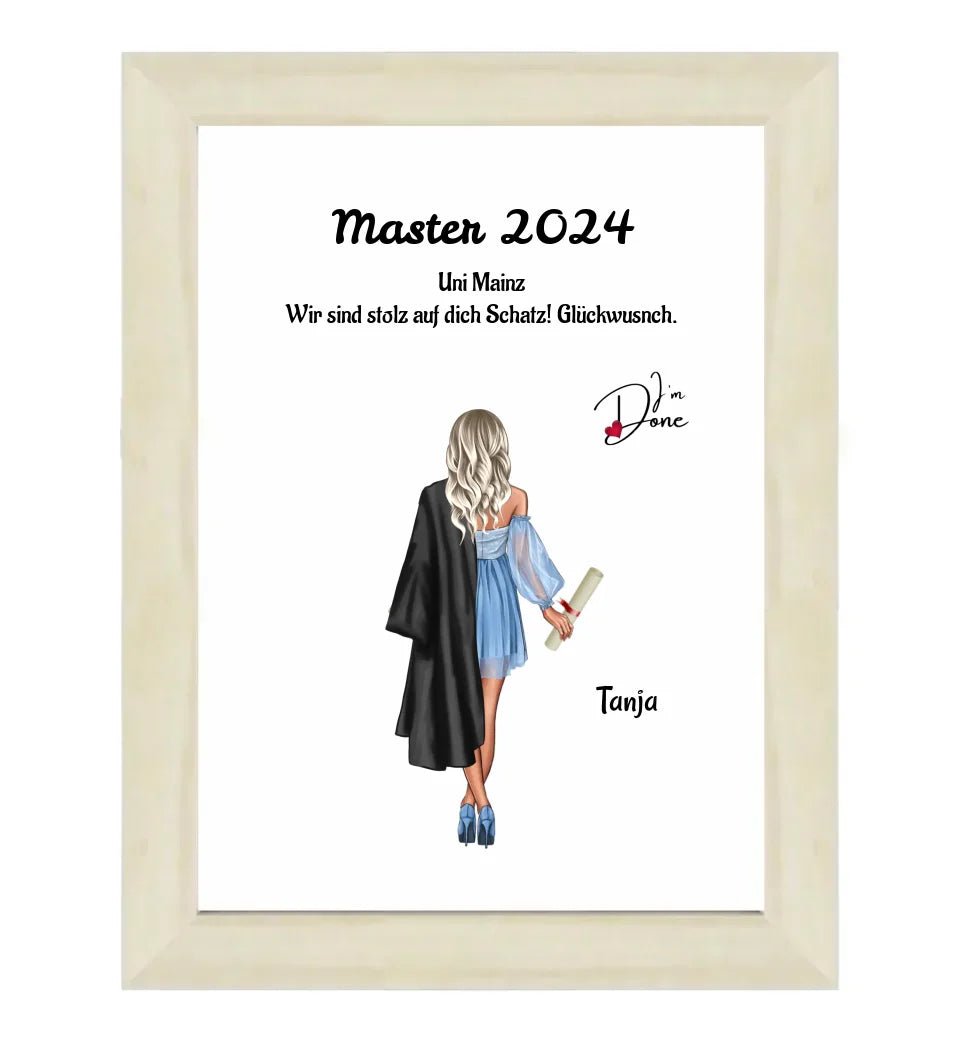 Mädchen Master Abschluss Geschenk Poster - Cantty