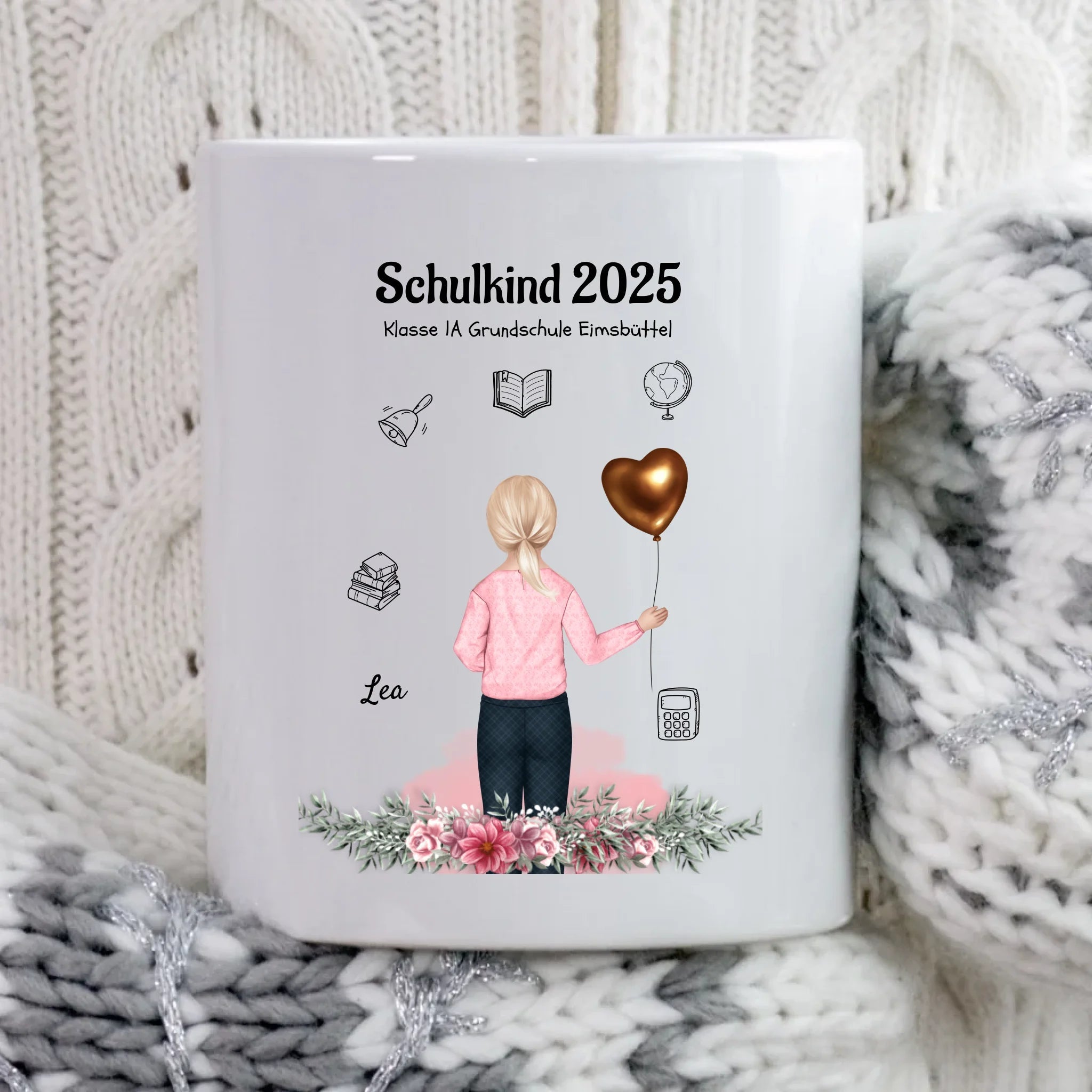 Mädchen Schulanfänger Tasse Geschenk personalisiert - Cantty