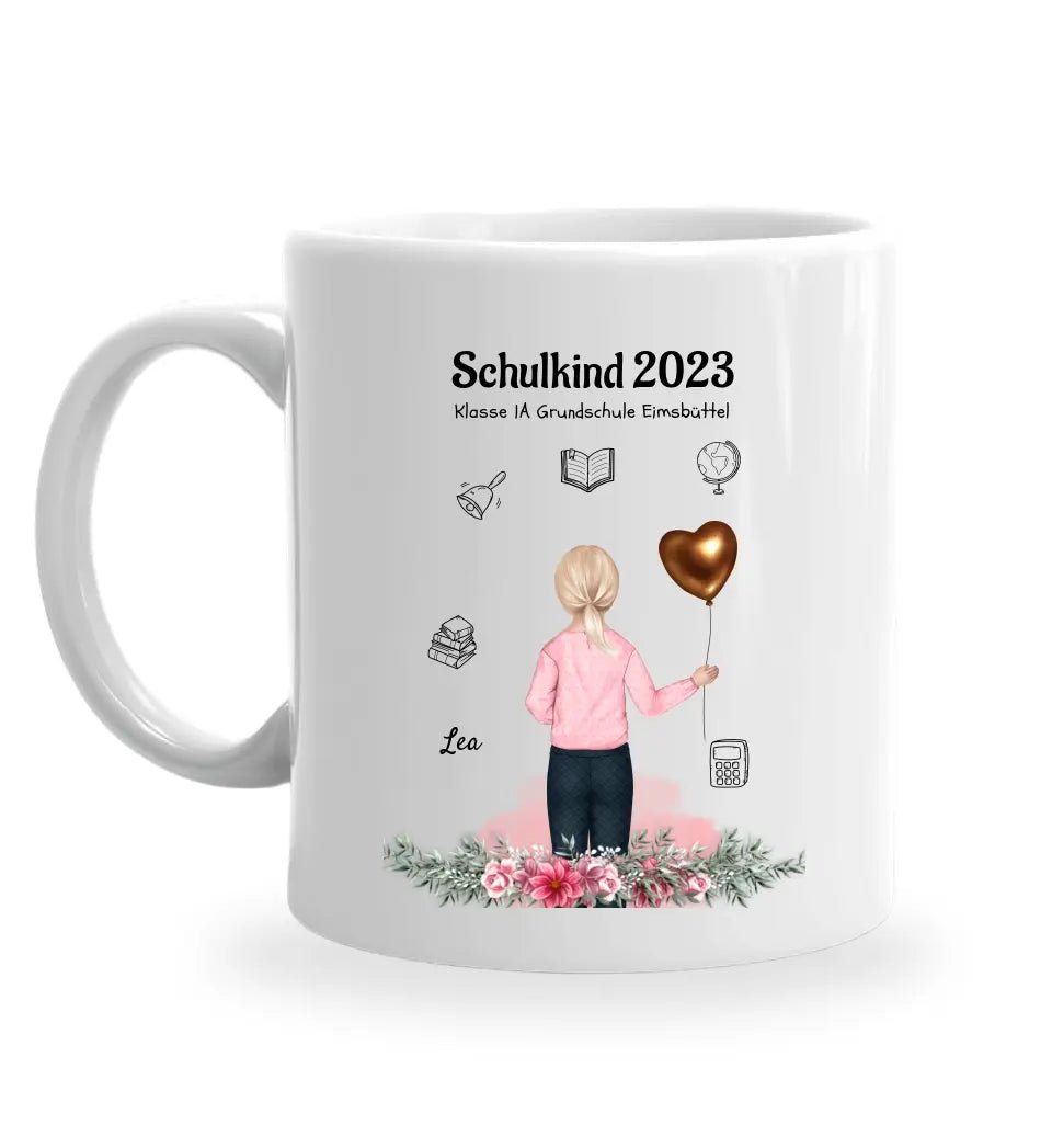 Mädchen Schulanfänger Tasse Geschenk personalisiert - Cantty