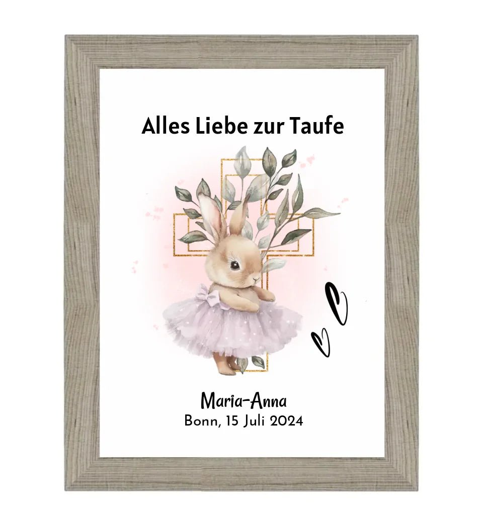 Mädchen Taufe Geschenk Bild / Poster / Karte personalisiert - Cantty