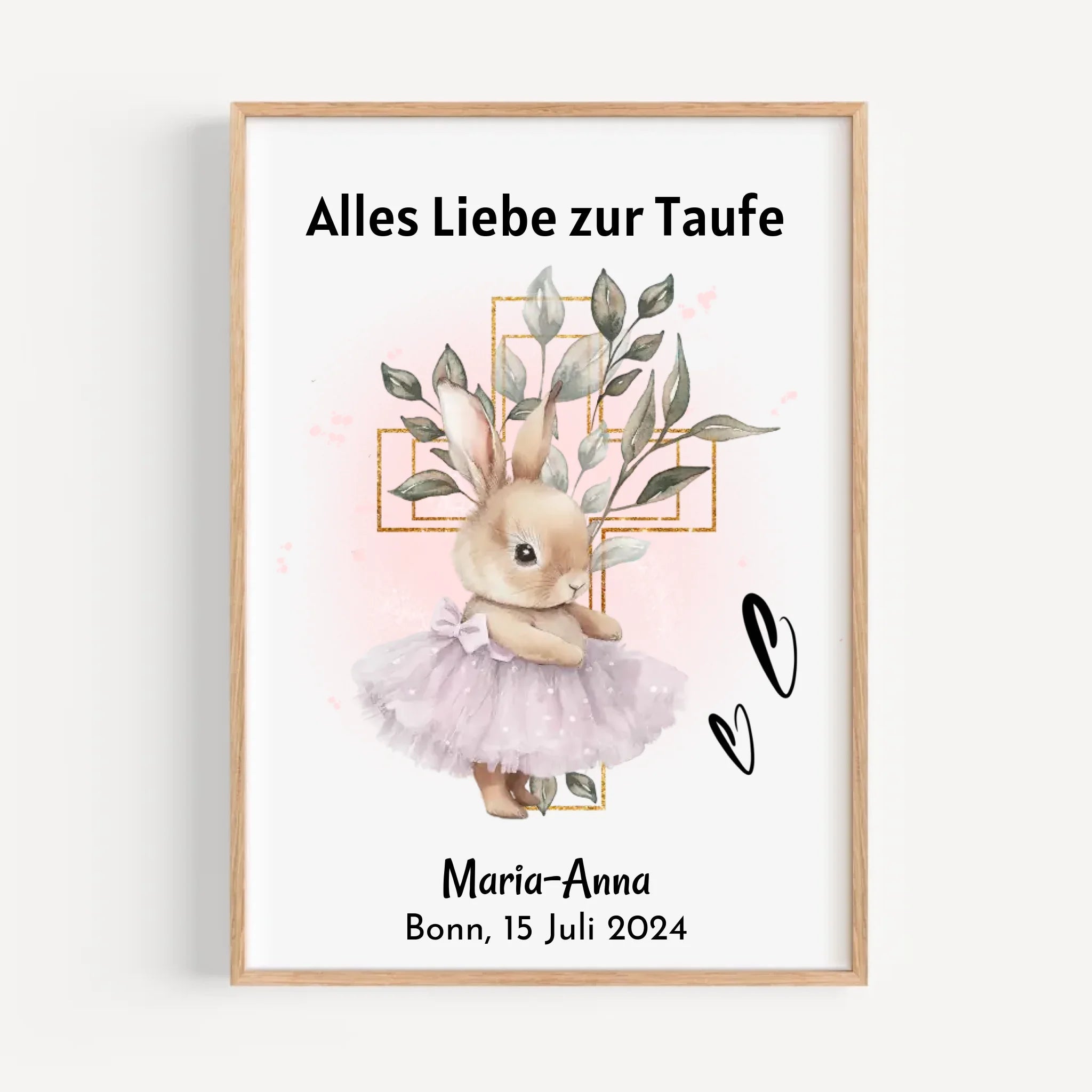 Mädchen Taufe Geschenk Bild / Poster / Karte personalisiert - Cantty