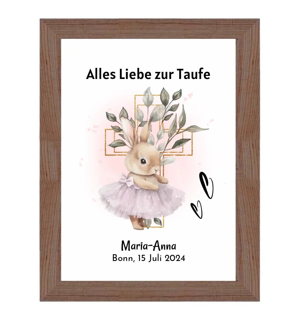 Mädchen Taufe Geschenk Bild / Poster / Karte personalisiert - Cantty