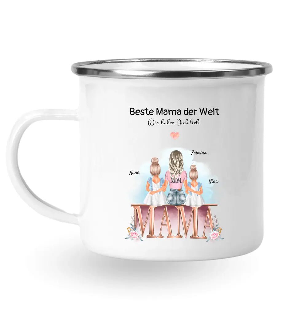 Mama 2 Töchter Tasse Geschenk mit Namen und Spruch - Cantty