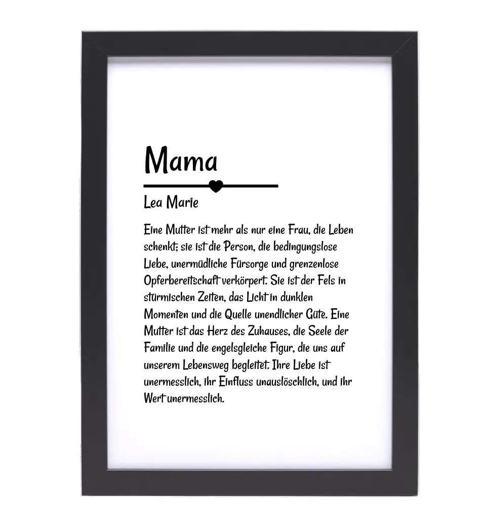 Mama Definition Poster Geschenk personalisiert - Cantty