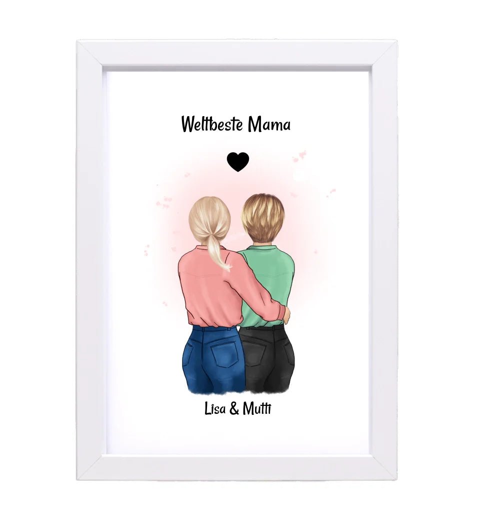 Mama und Tochter Bild Geschenk gestalten - Cantty