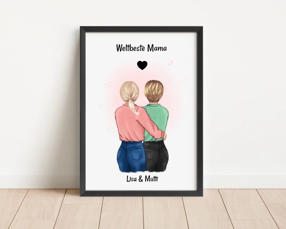 Mama und Tochter Bild Geschenk gestalten - Cantty