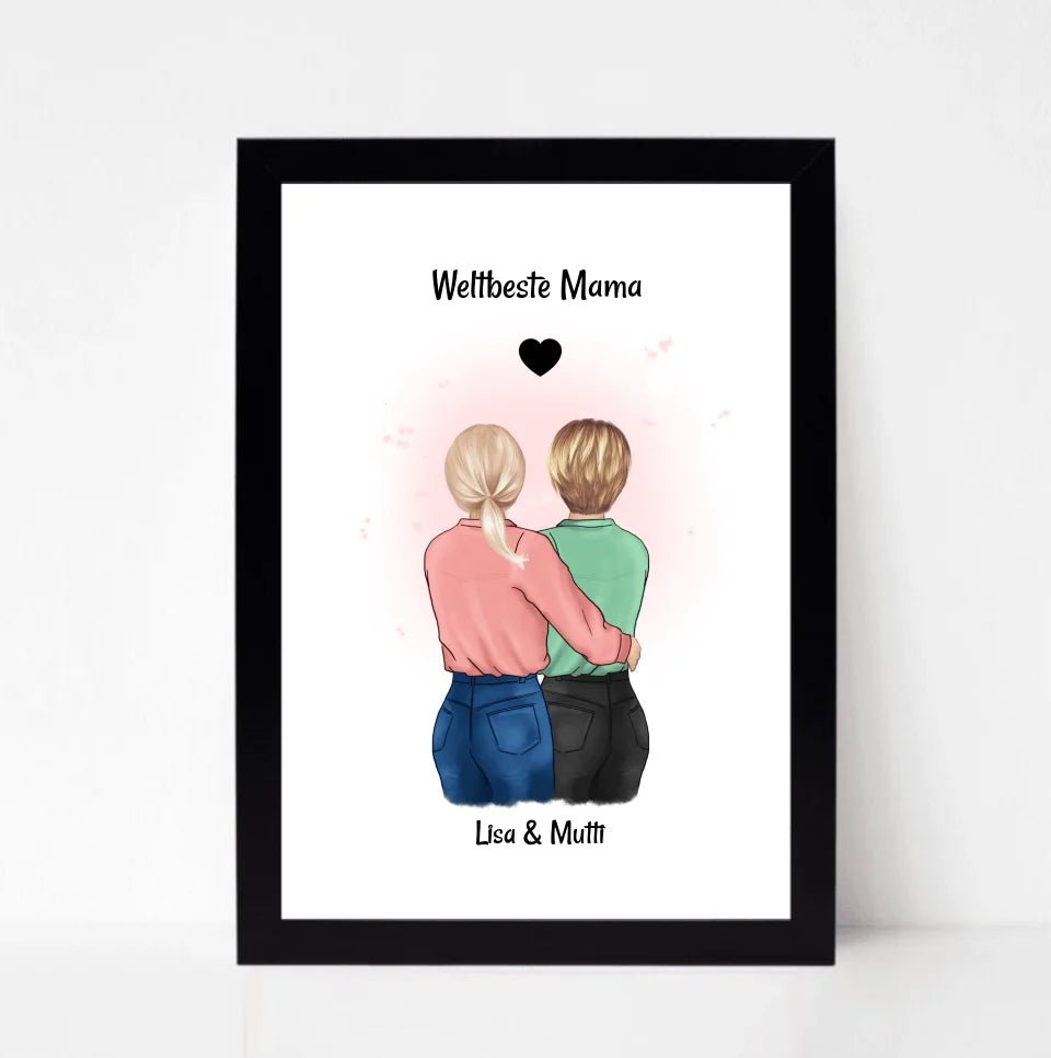 Mama und Tochter Bild Geschenk gestalten - Cantty