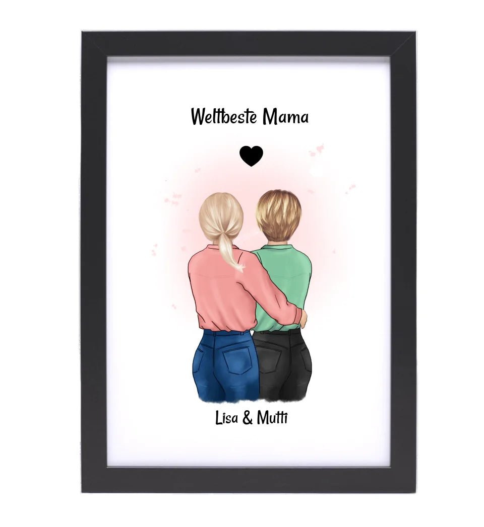 Mama und Tochter Bild Geschenk gestalten - Cantty