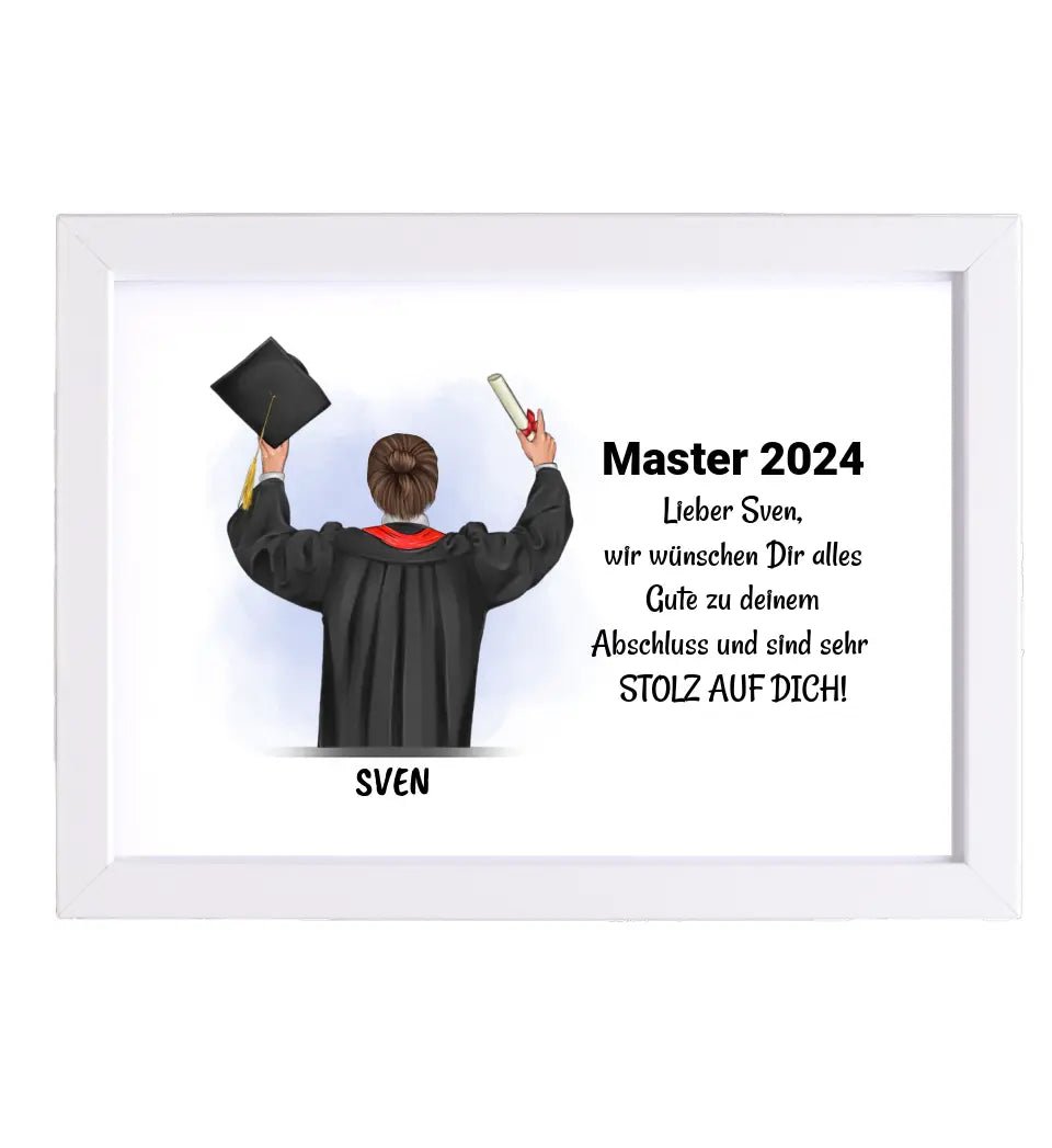 Mann Masterstudium Abschlussgeschenk Poster - Cantty