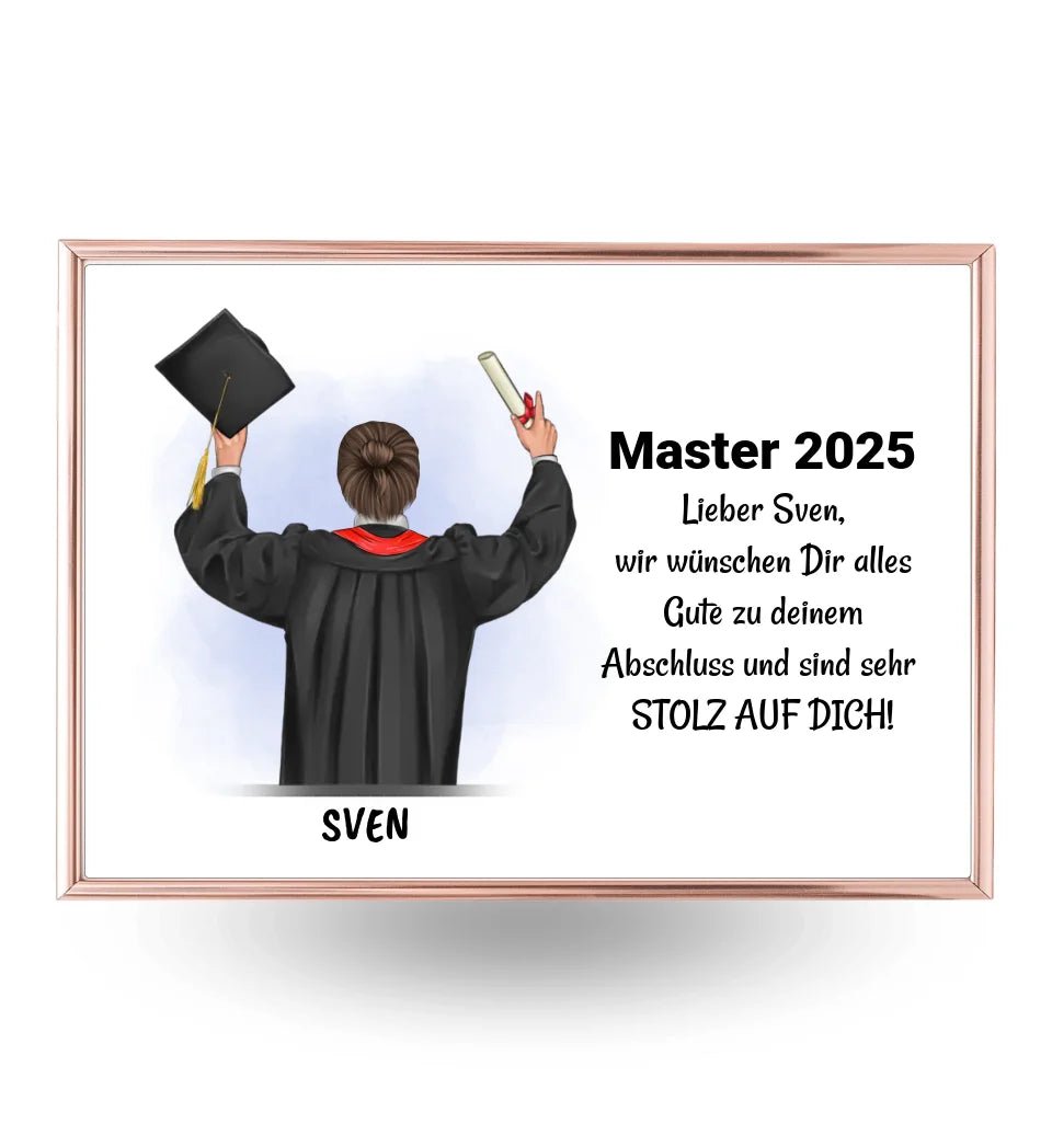 Mann Masterstudium Abschlussgeschenk Poster - Cantty