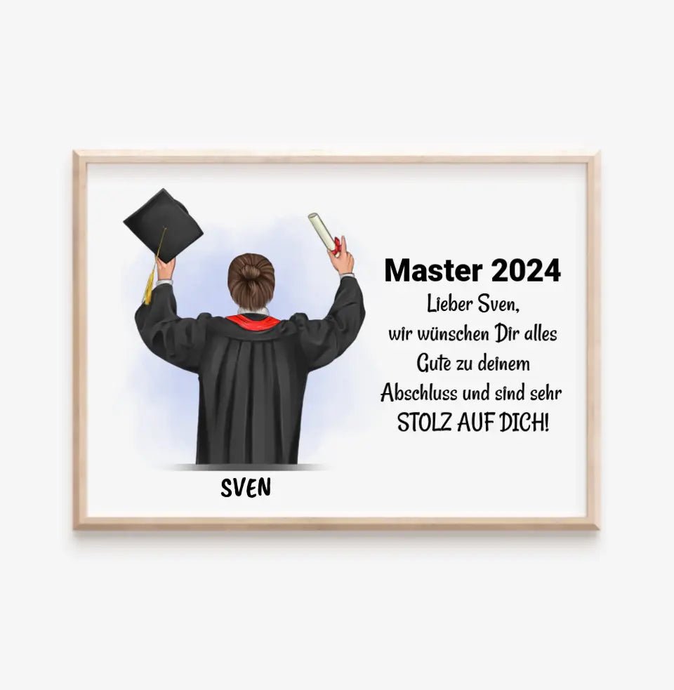 Mann Masterstudium Abschlussgeschenk Poster - Cantty