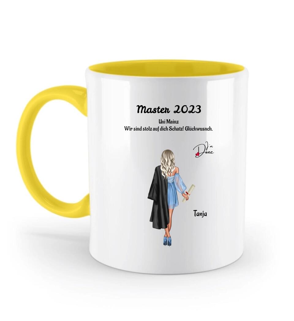 Master Studium Absolventin Geschenk Tasse für Mädchen - Cantty