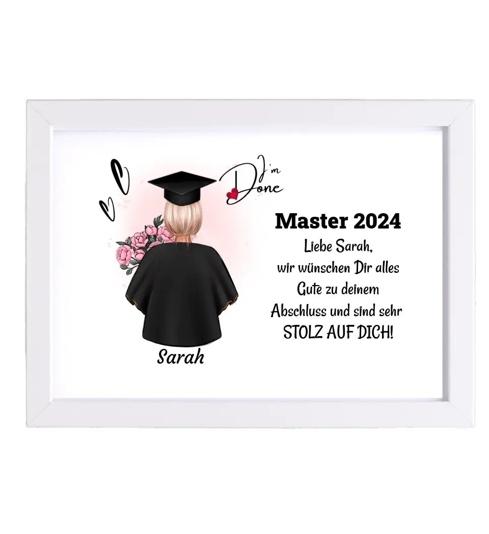 Masterstudium Frau Poster/ Bild / Karte Abschlussgeschenk - Cantty