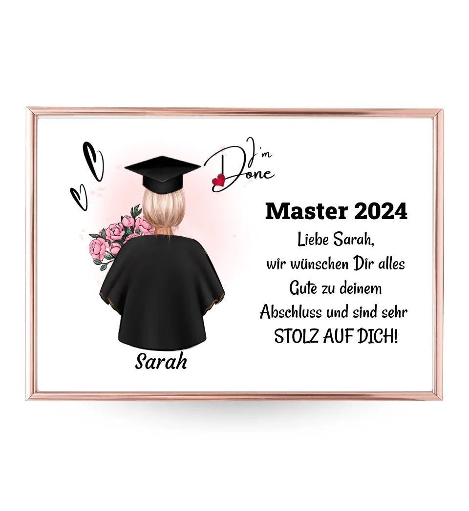 Masterstudium Frau Poster/ Bild / Karte Abschlussgeschenk - Cantty