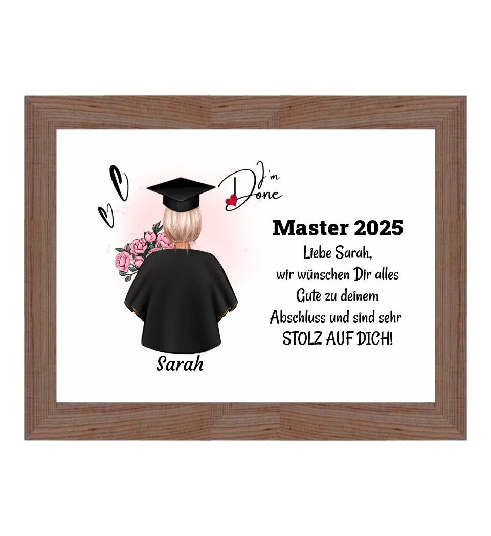 Masterstudium Frau Poster/ Bild / Karte Abschlussgeschenk - Cantty