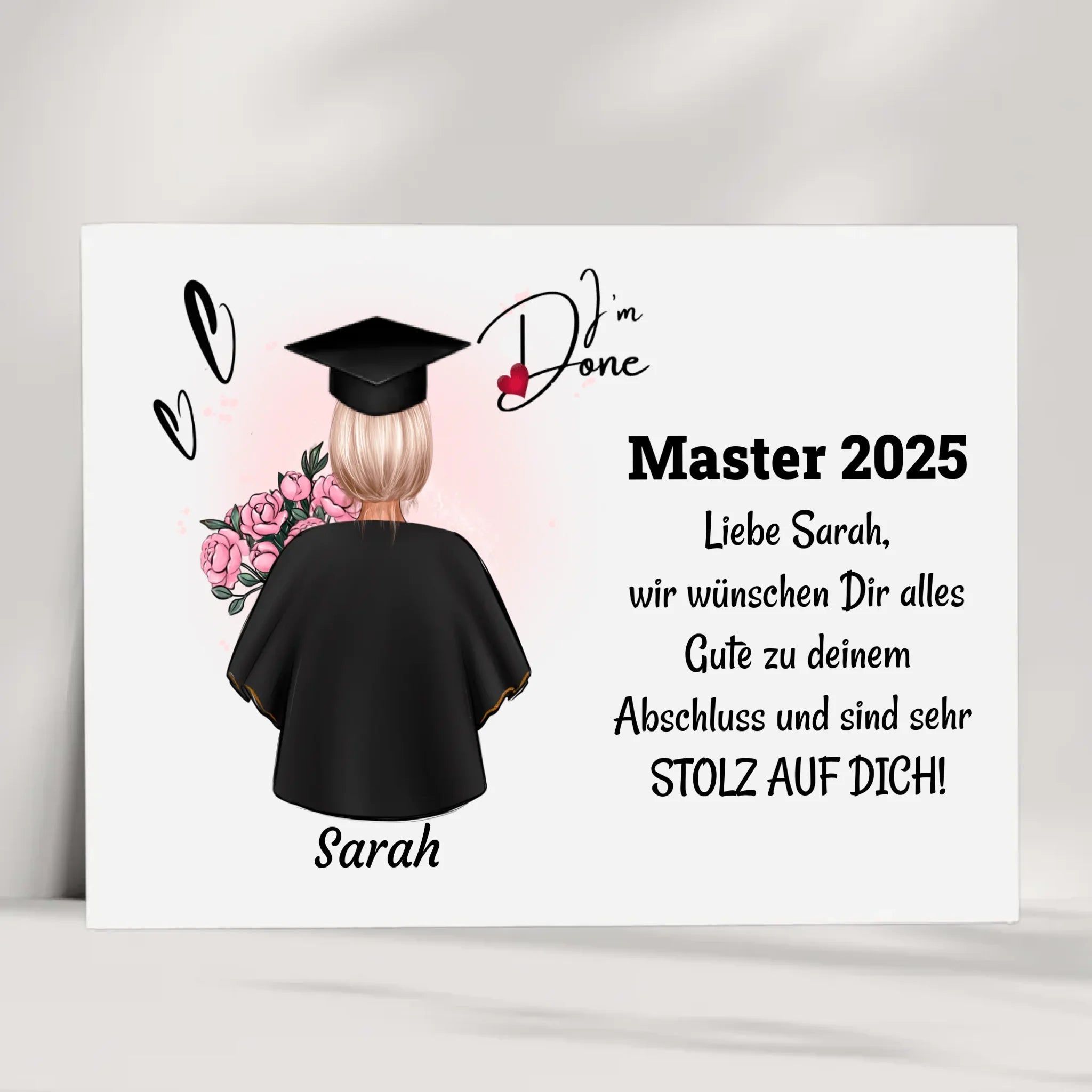 Masterstudium Frau Poster/ Bild / Karte Abschlussgeschenk - Cantty