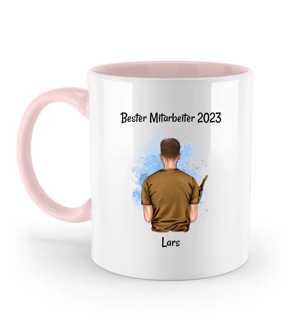 Mitarbeiter Tasse Mann personalisiert, Geschenk für Kollege - Cantty