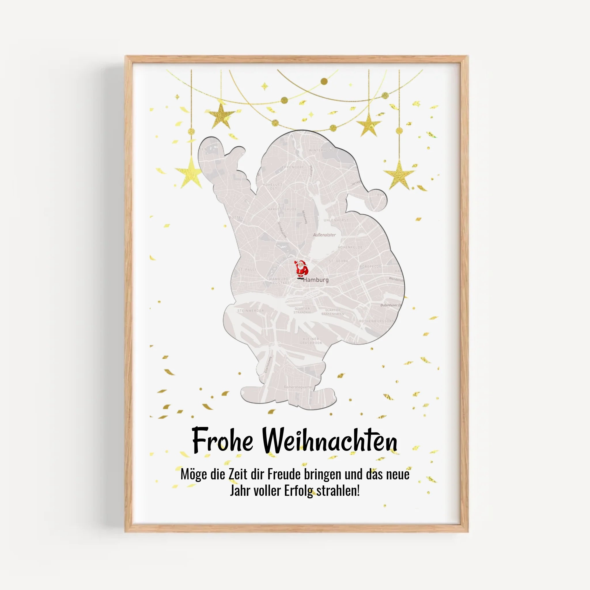 Mitarbeiter Weihnachtsgeschenk Koordinaten Bild Stadtkarte mit Weihnachtswünsche - Cantty