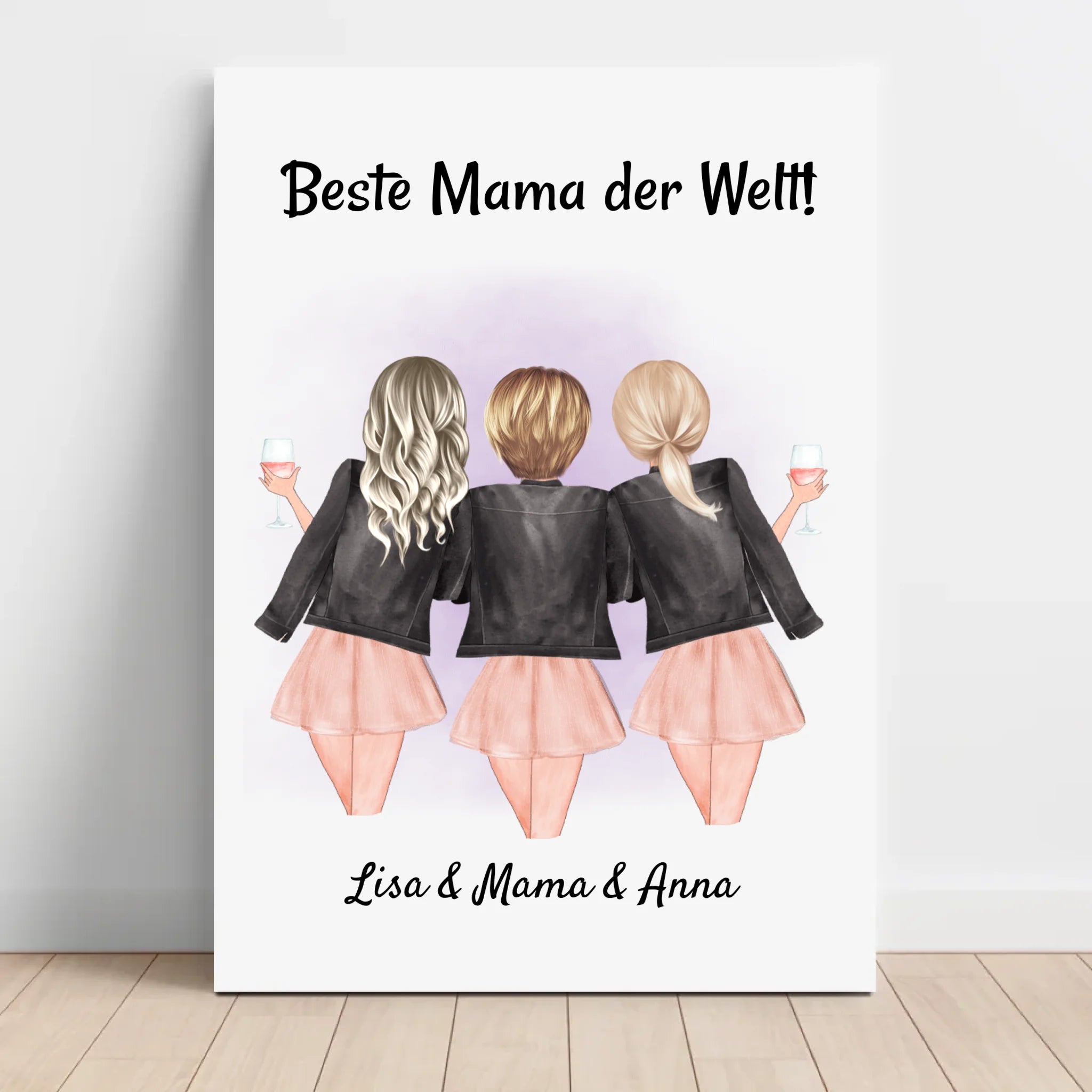 Mutter 2 Töchter Geschenk Leinwandbild - Cantty