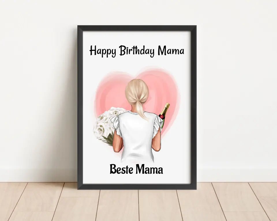 Mutter Geburtstag Bild & Poster personalisiert, Mama Geburtstagsgeschenk gestalten - Cantty