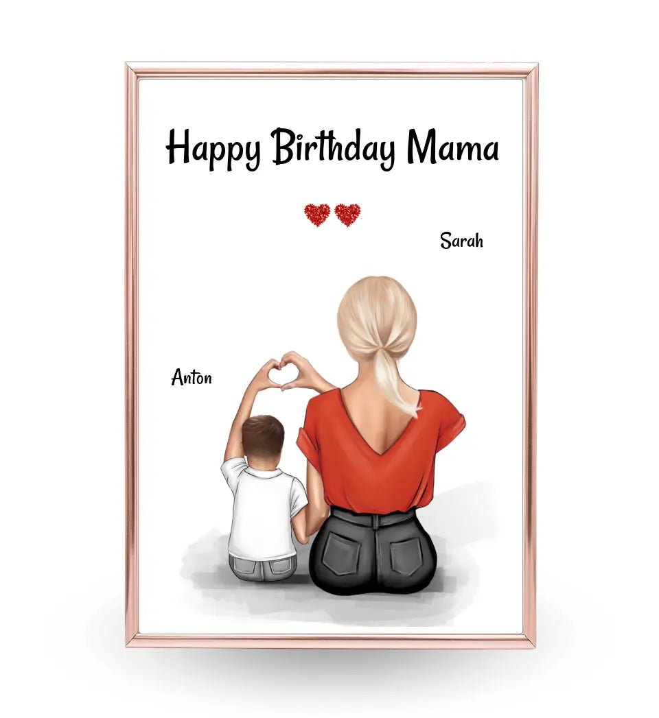 Mutter Geburtstagsgeschenk Poster mit kleinen Sohn - Cantty