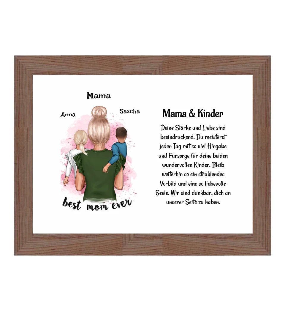 Mutter Kinder Poster Bild Karte Geschenk personalisiert - Cantty