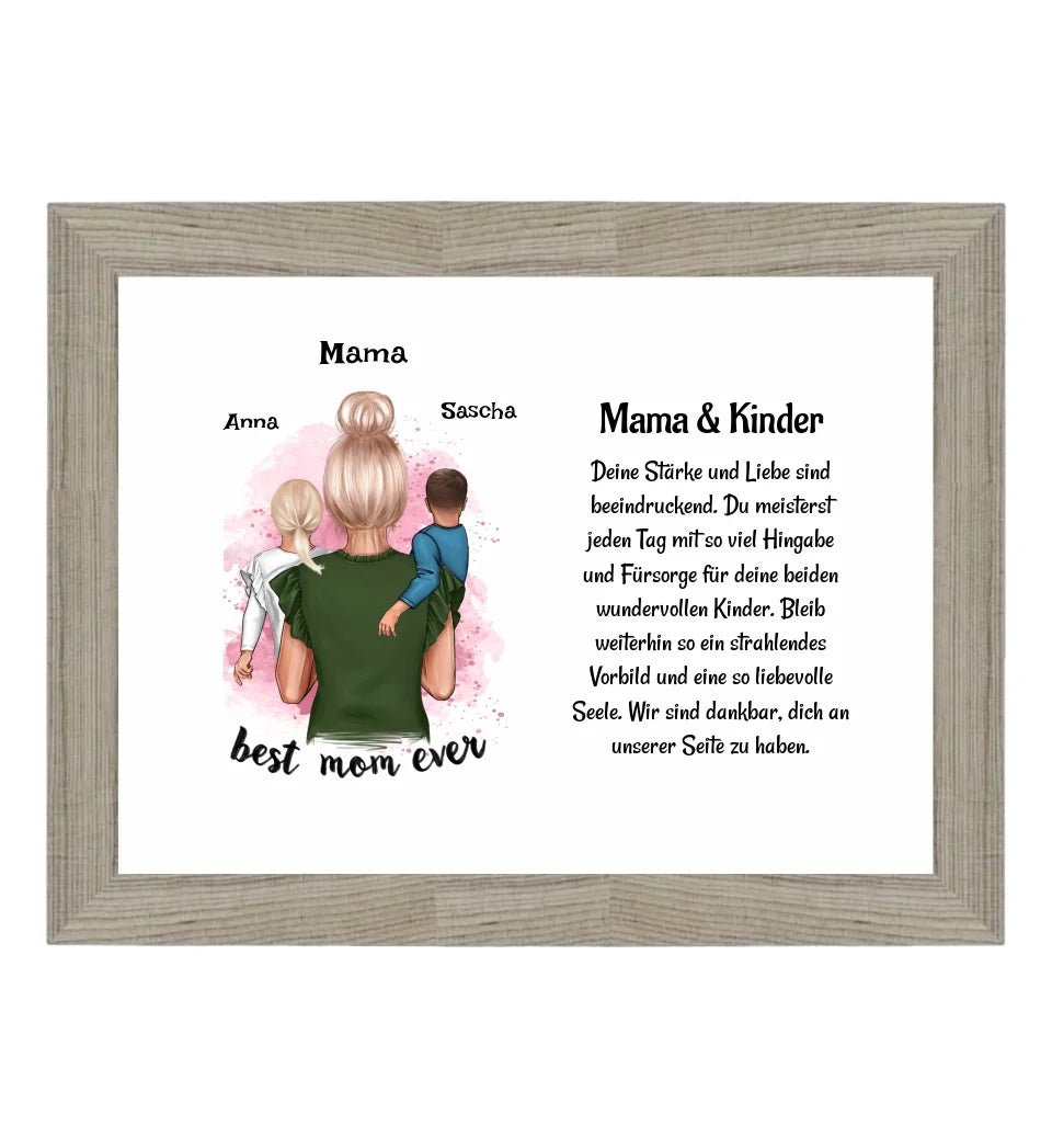 Mutter Kinder Poster Bild Karte Geschenk personalisiert - Cantty