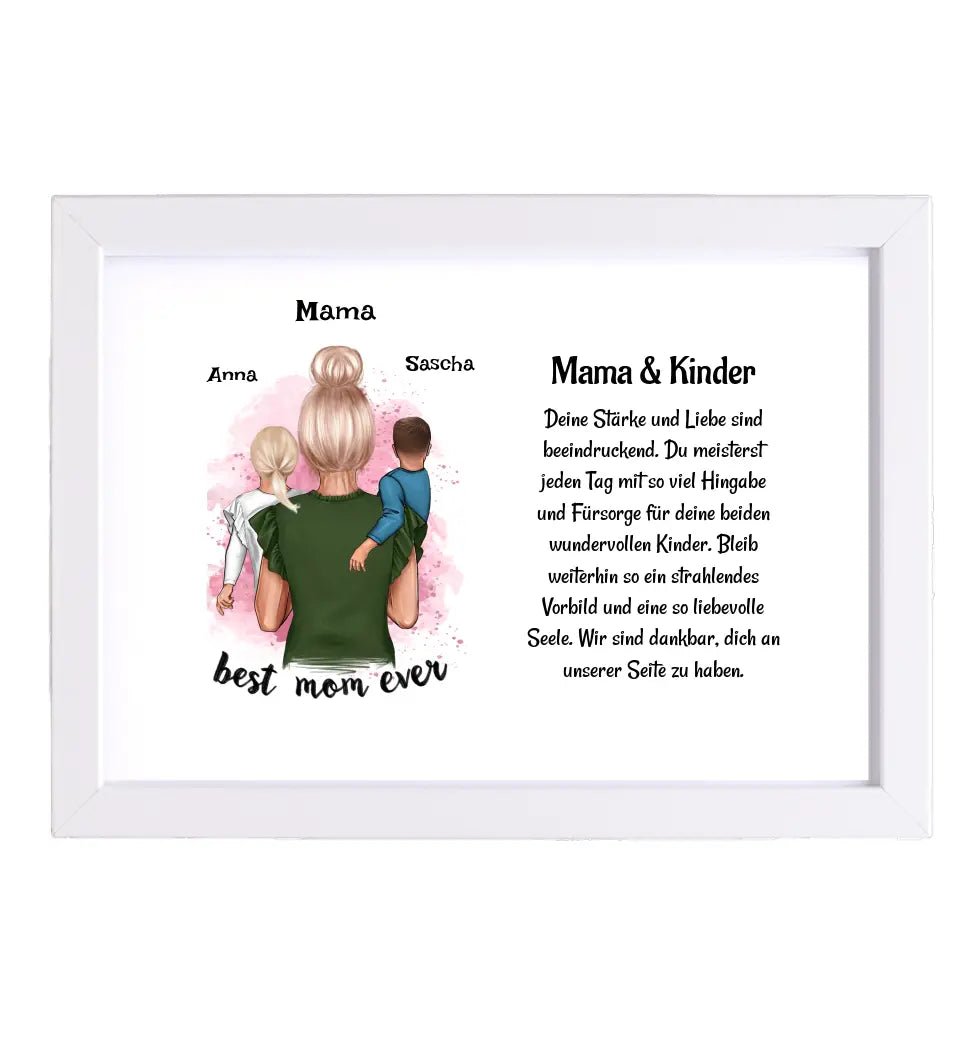 Mutter Kinder Poster Bild Karte Geschenk personalisiert - Cantty