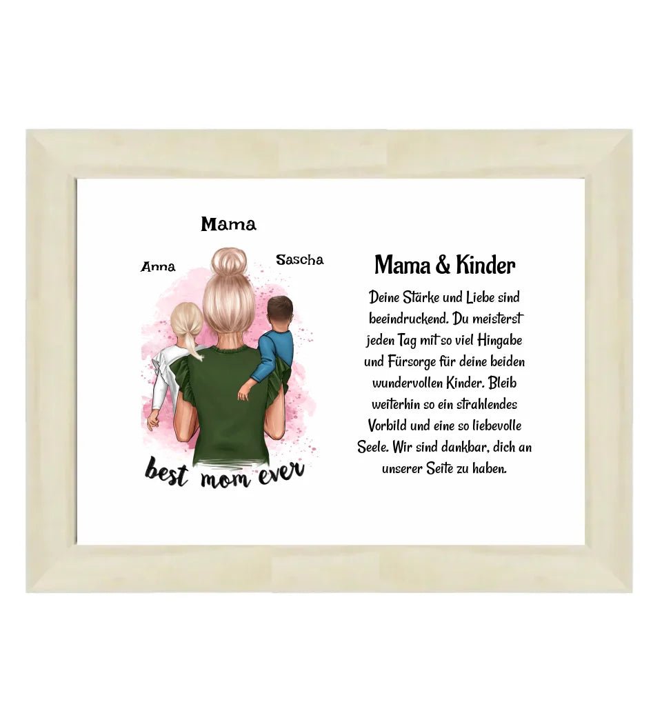 Mutter Kinder Poster Bild Karte Geschenk personalisiert - Cantty