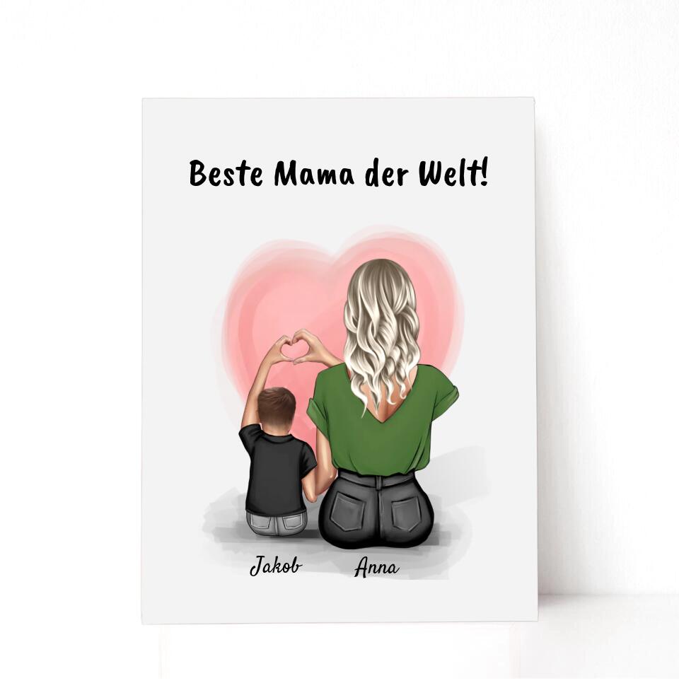 Mutter kleiner Sohn Acrylglas Bild Geschenk personalisiert - Cantty