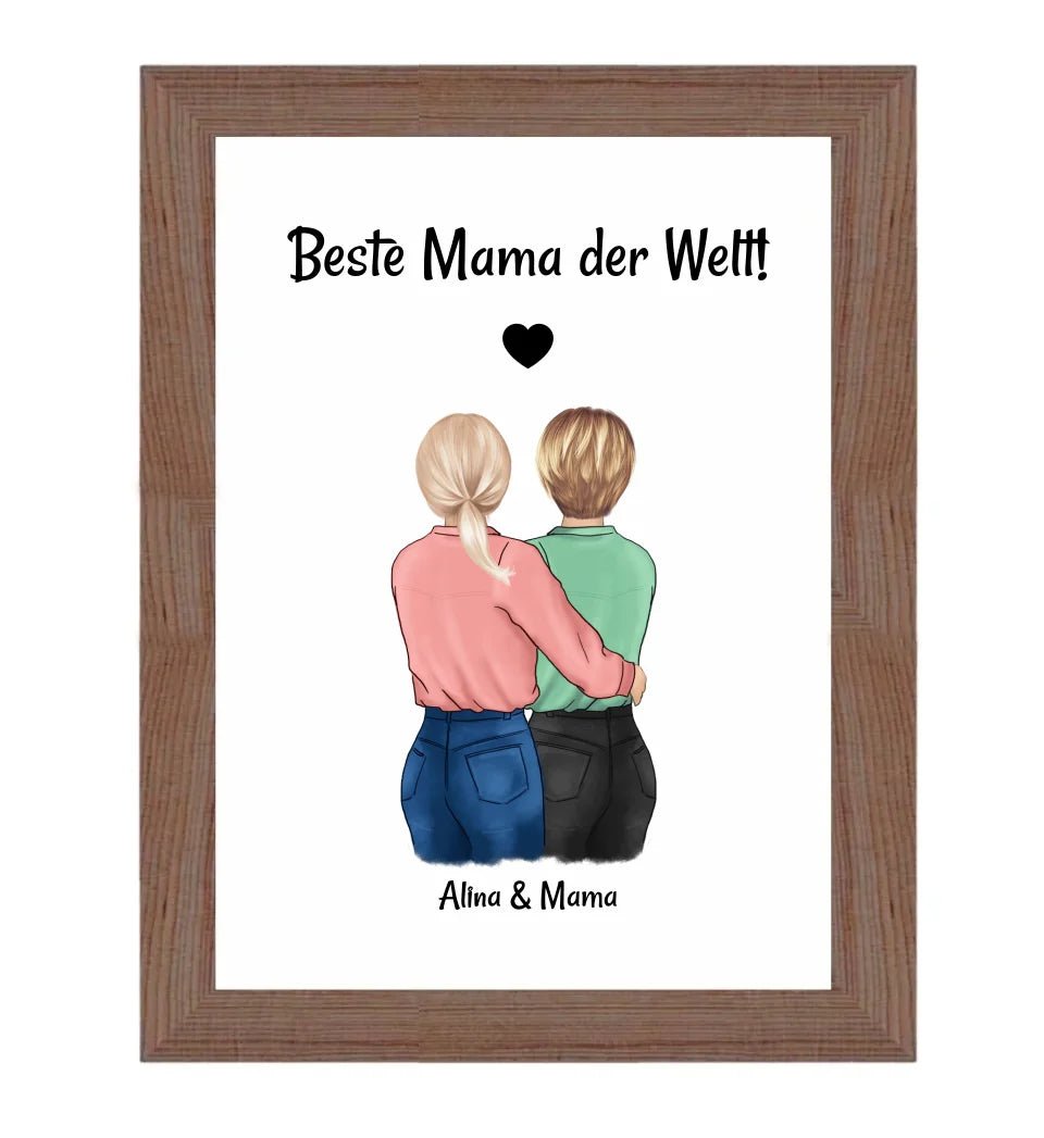 Mutter Tochter Bild personalisiert, Geschenk Muttertag und Geburtstag - Cantty