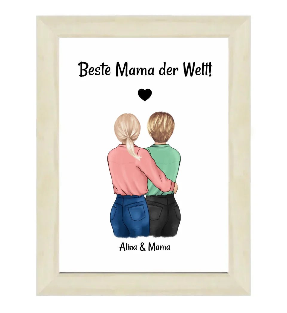 Mutter Tochter Bild personalisiert, Geschenk Muttertag und Geburtstag - Cantty