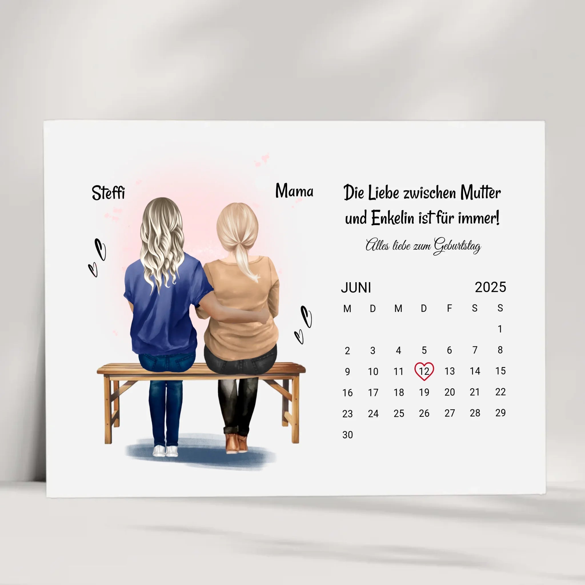 Mutter Tochter Geburtstag Geschenk Poster mit Datum - Cantty