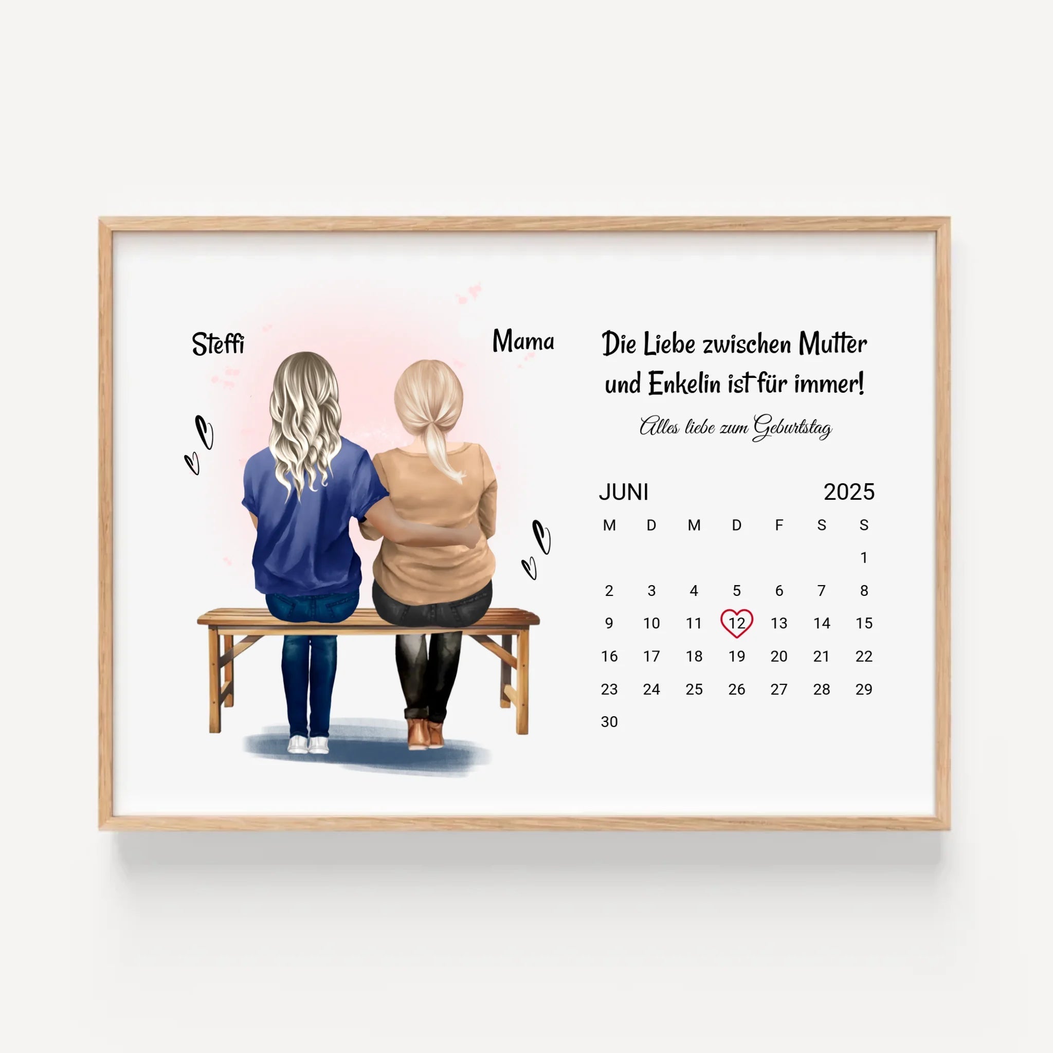 Mutter Tochter Geburtstag Geschenk Poster mit Datum - Cantty